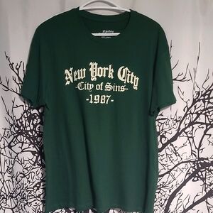 New York City / City Of Sins / 1987 Green Short Sleeve T-shirt